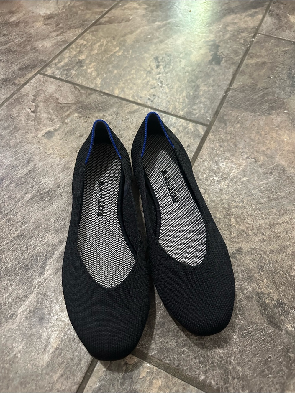 Rothy’s black round toe flats size 7.5